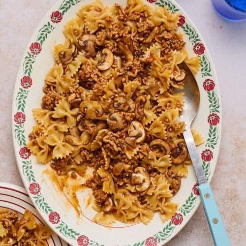 Farfalloni Con Funghi | Slimming & Weight Watchers Friendly