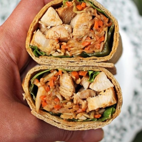 Thai Peanut Chicken Wraps