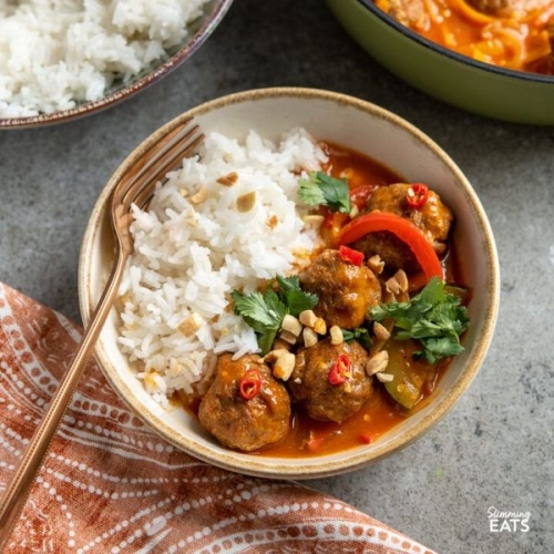 Thai Red Turkey Meatball Curry