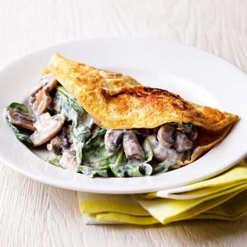 Mushroom and spinach omelette