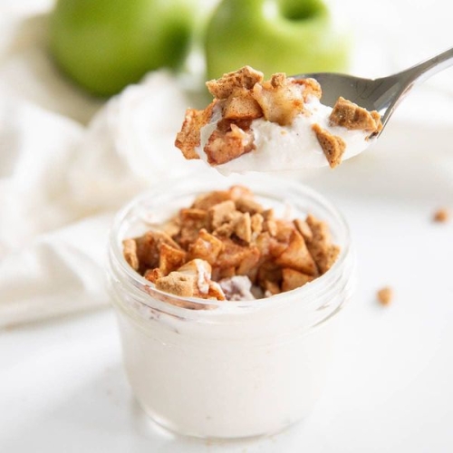 High Protein Apple Pie Cheesecake with Cottage Cheese