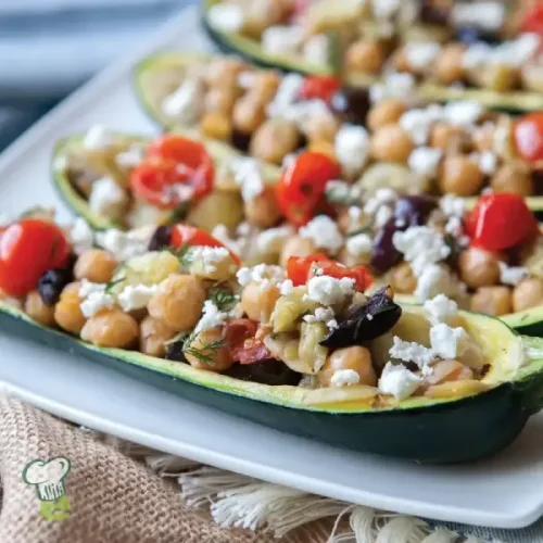Heart Healthy Vegetarian Stuffed Zucchini Boats