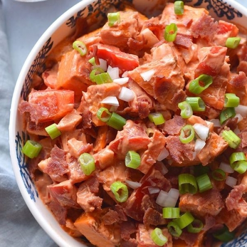 Greek Yogurt BBQ Ranch Sweet Potato Salad