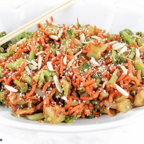 Asian Stir Fry with Carrot Spirals