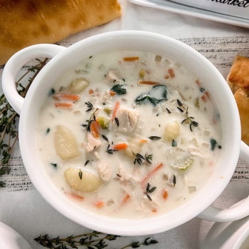 Lightened Up Copycat Olive Garden Chicken Gnocchi Soup