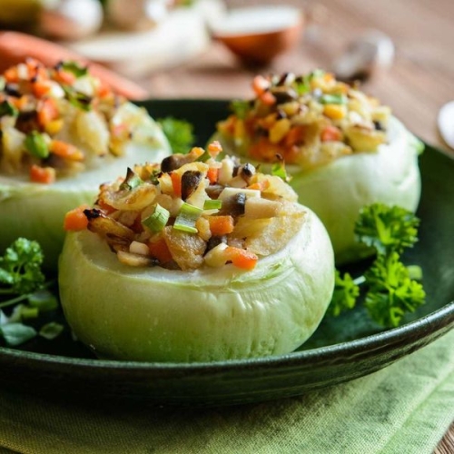 Töltött Karalábé: Hungarian Stuffed Kohlrabi