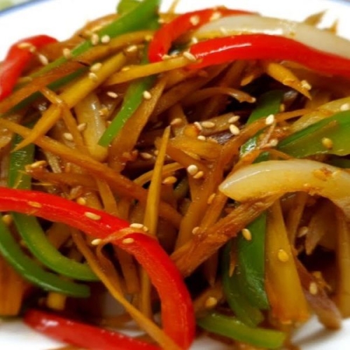 Chinese burdock japchae