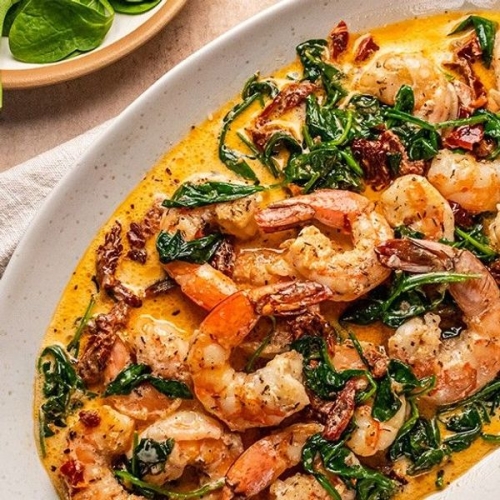 Creamy Sun-Dried Tomato and Spinach Shrimp